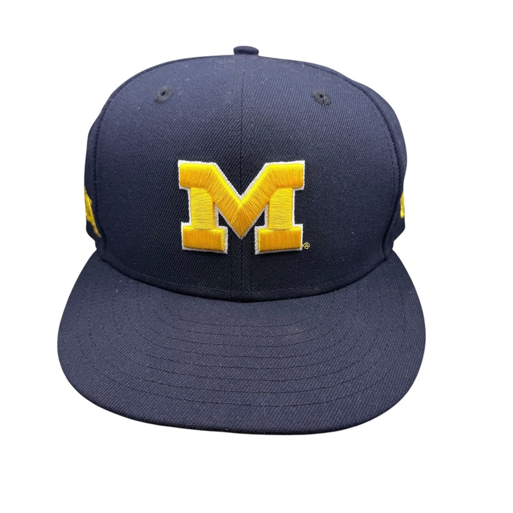 New Era Mens Michigan Wolverines 9FIFTY Snapback Hat Go Blue Navy Blue Polyester